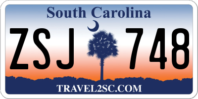 SC license plate ZSJ748