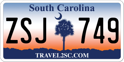 SC license plate ZSJ749