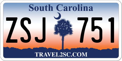 SC license plate ZSJ751
