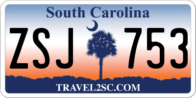 SC license plate ZSJ753