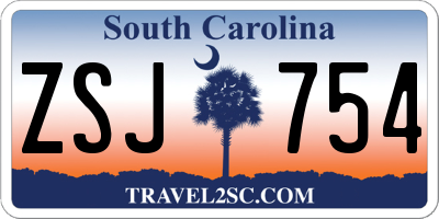 SC license plate ZSJ754