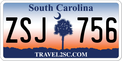 SC license plate ZSJ756