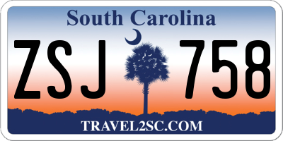 SC license plate ZSJ758
