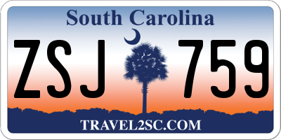 SC license plate ZSJ759