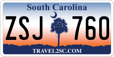 SC license plate ZSJ760