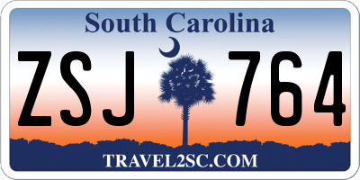SC license plate ZSJ764