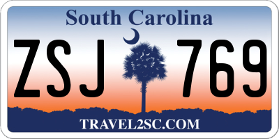 SC license plate ZSJ769