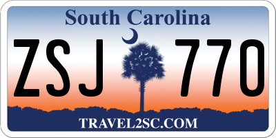SC license plate ZSJ770