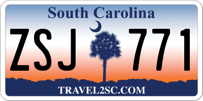SC license plate ZSJ771
