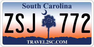 SC license plate ZSJ772