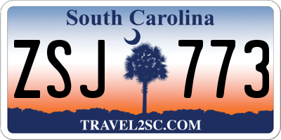 SC license plate ZSJ773