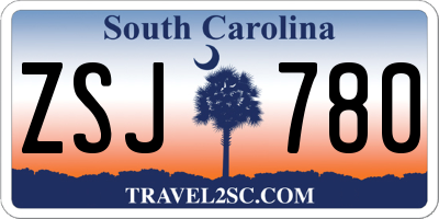 SC license plate ZSJ780