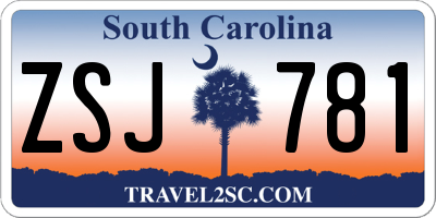 SC license plate ZSJ781