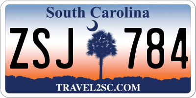 SC license plate ZSJ784