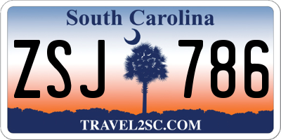 SC license plate ZSJ786