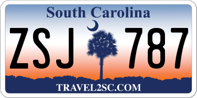 SC license plate ZSJ787