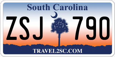 SC license plate ZSJ790