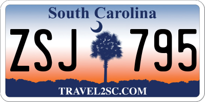 SC license plate ZSJ795