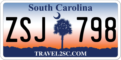 SC license plate ZSJ798