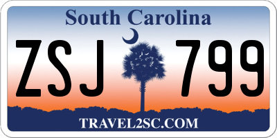 SC license plate ZSJ799