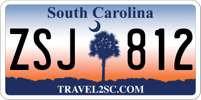 SC license plate ZSJ812