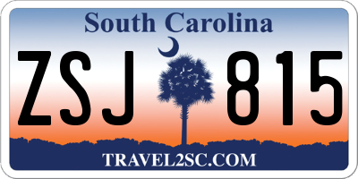 SC license plate ZSJ815