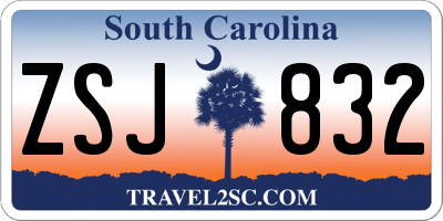 SC license plate ZSJ832