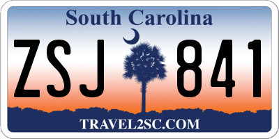 SC license plate ZSJ841