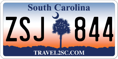 SC license plate ZSJ844