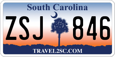 SC license plate ZSJ846