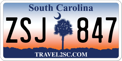SC license plate ZSJ847