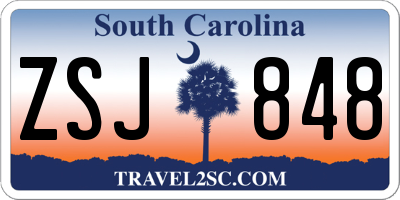 SC license plate ZSJ848