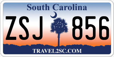 SC license plate ZSJ856