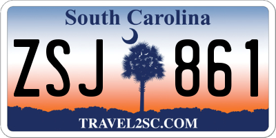 SC license plate ZSJ861