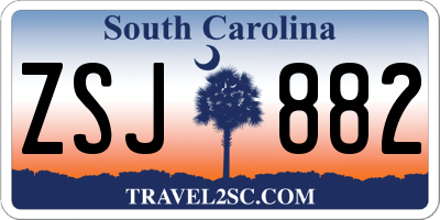 SC license plate ZSJ882