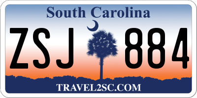 SC license plate ZSJ884