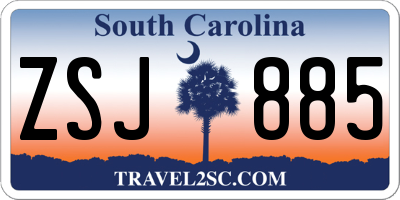 SC license plate ZSJ885
