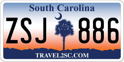 SC license plate ZSJ886