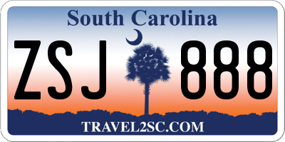 SC license plate ZSJ888