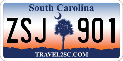 SC license plate ZSJ901