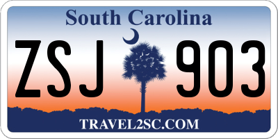 SC license plate ZSJ903