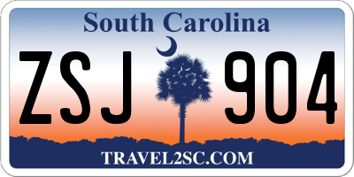 SC license plate ZSJ904