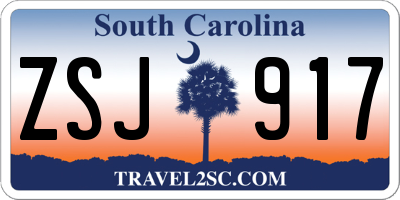 SC license plate ZSJ917