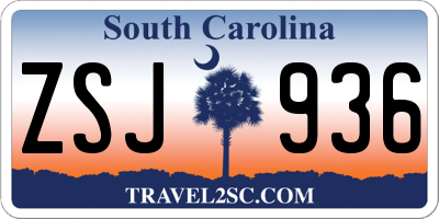 SC license plate ZSJ936