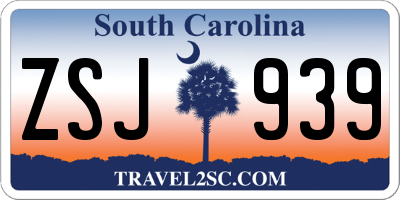 SC license plate ZSJ939