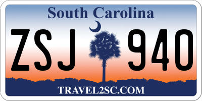 SC license plate ZSJ940
