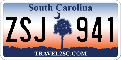 SC license plate ZSJ941