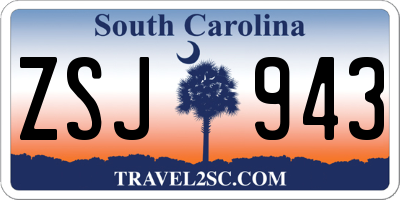 SC license plate ZSJ943
