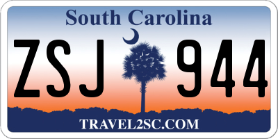 SC license plate ZSJ944