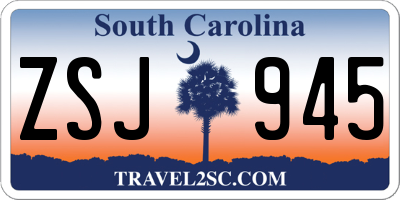 SC license plate ZSJ945